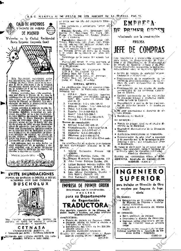 ABC MADRID 16-07-1974 página 76