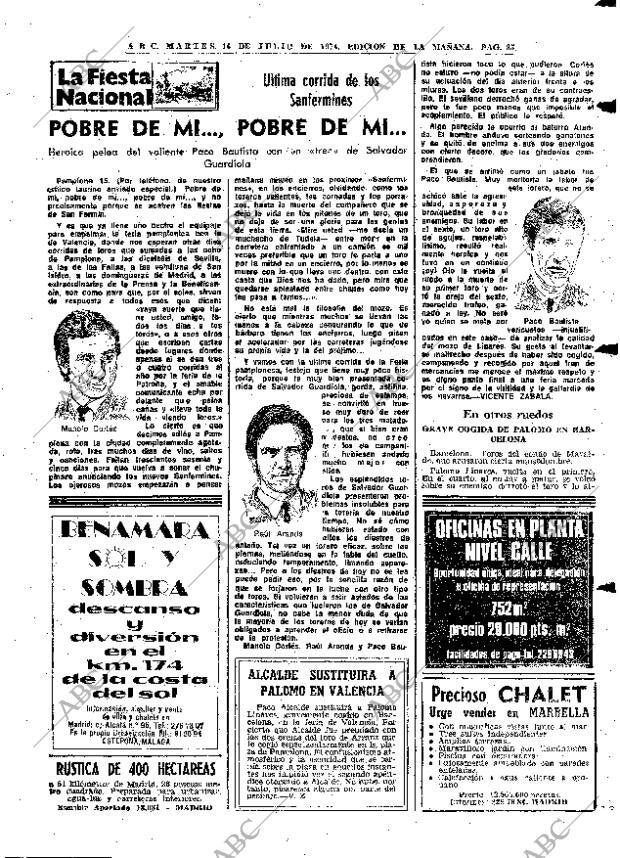 ABC MADRID 16-07-1974 página 85