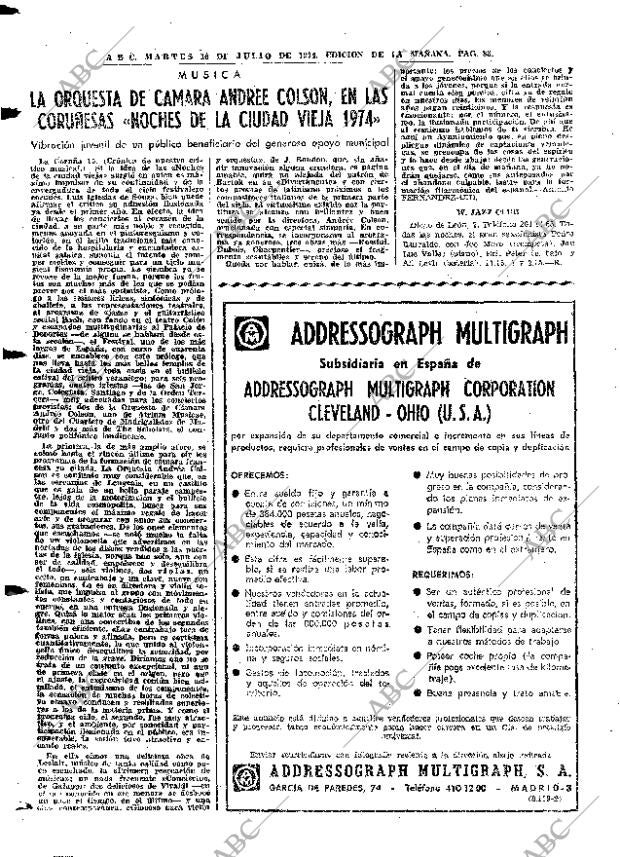 ABC MADRID 16-07-1974 página 88