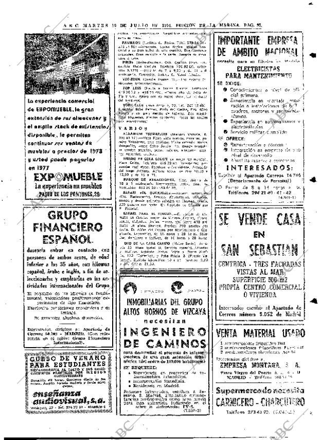 ABC MADRID 16-07-1974 página 97
