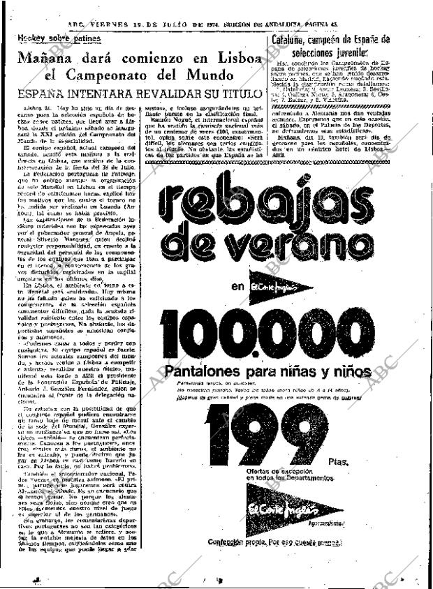 ABC SEVILLA 19-07-1974 página 45