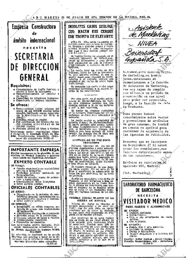ABC MADRID 23-07-1974 página 44