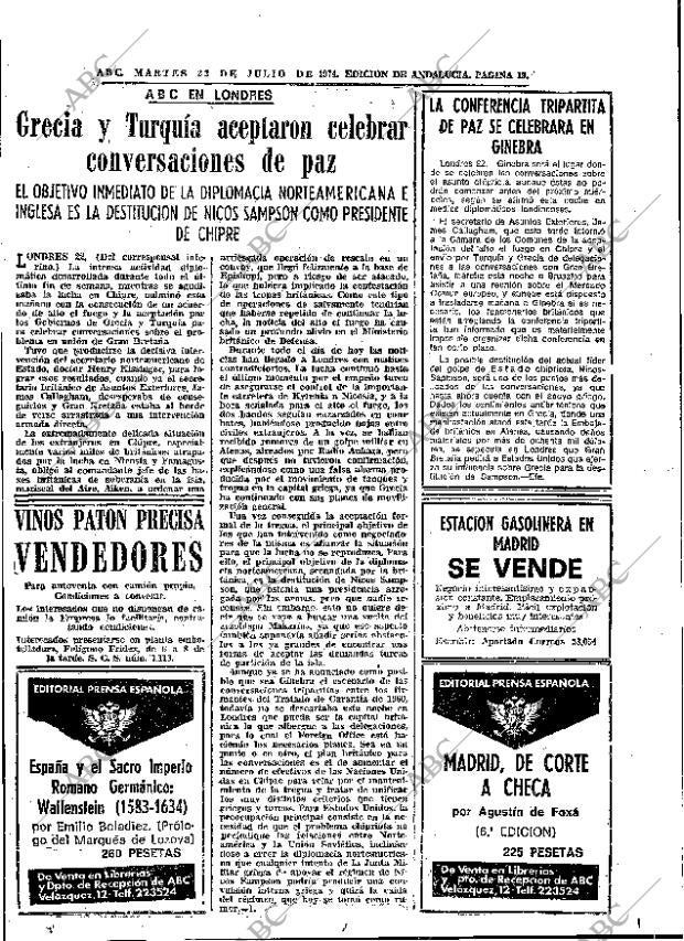 ABC SEVILLA 23-07-1974 página 19