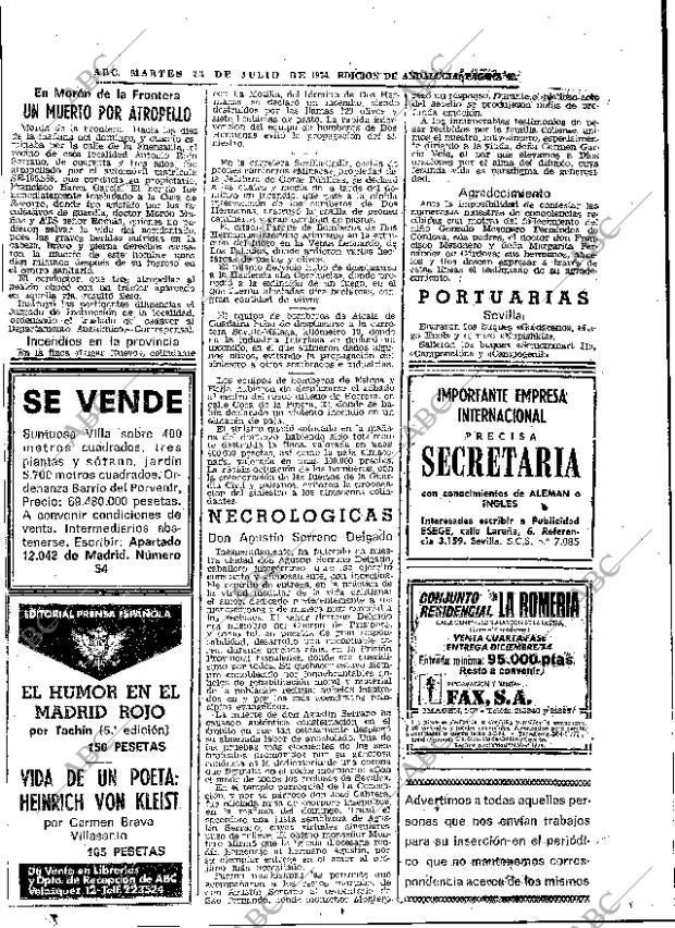 ABC SEVILLA 23-07-1974 página 43