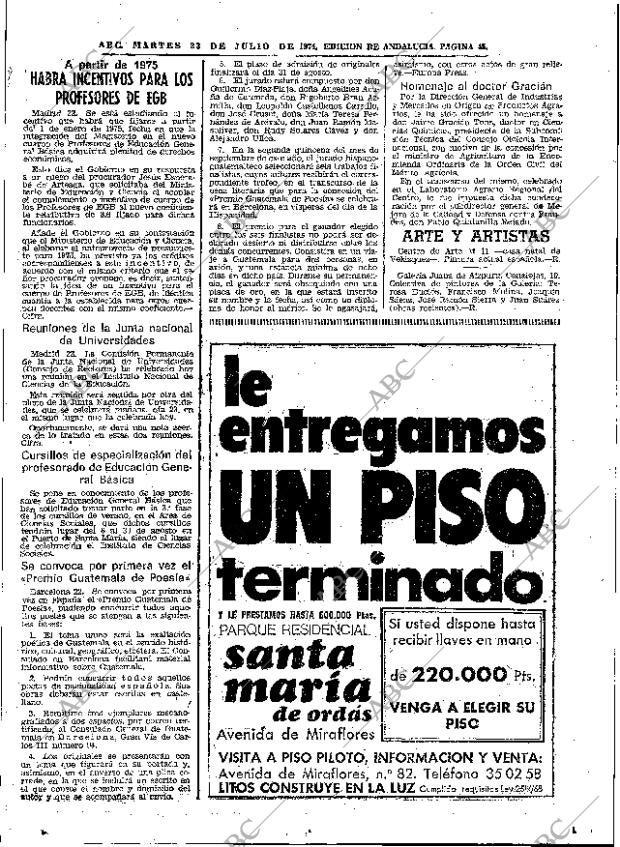 ABC SEVILLA 23-07-1974 página 45