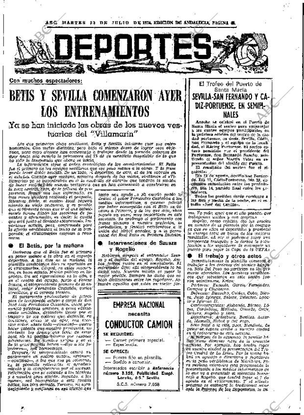 ABC SEVILLA 23-07-1974 página 49