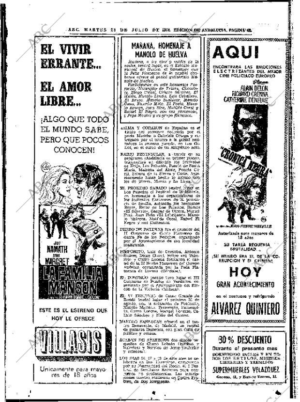 ABC SEVILLA 23-07-1974 página 68