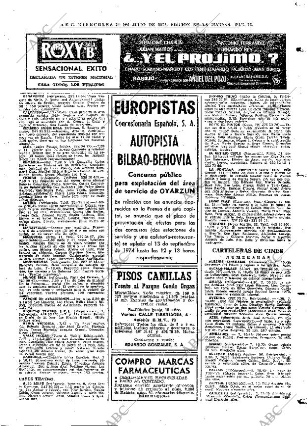 ABC MADRID 24-07-1974 página 73