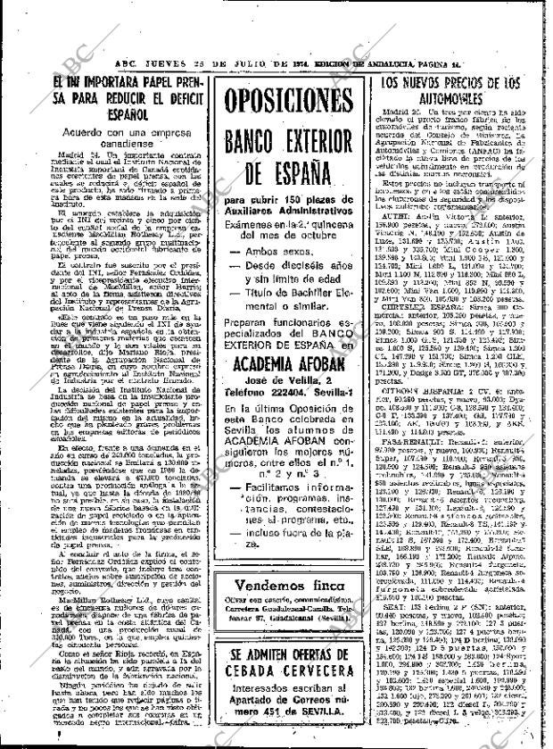 ABC SEVILLA 25-07-1974 página 44