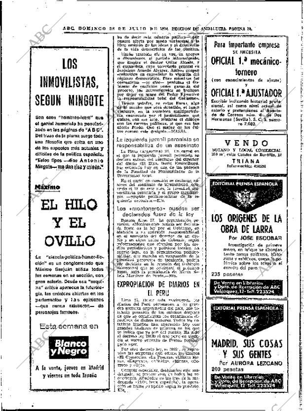 ABC SEVILLA 28-07-1974 página 20