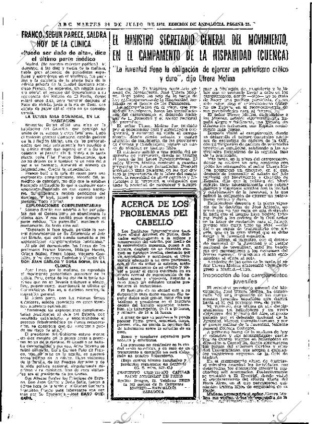 ABC SEVILLA 30-07-1974 página 23