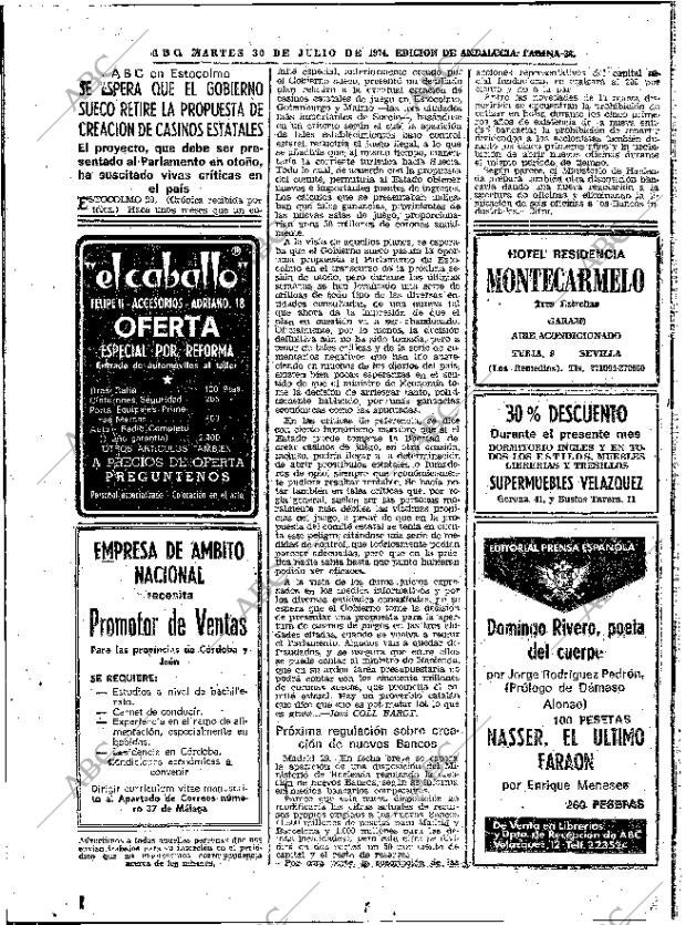 ABC SEVILLA 30-07-1974 página 34