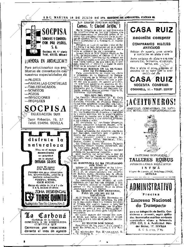 ABC SEVILLA 30-07-1974 página 50