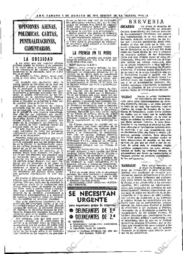 ABC MADRID 03-08-1974 página 14