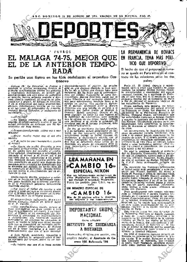 ABC MADRID 11-08-1974 página 47