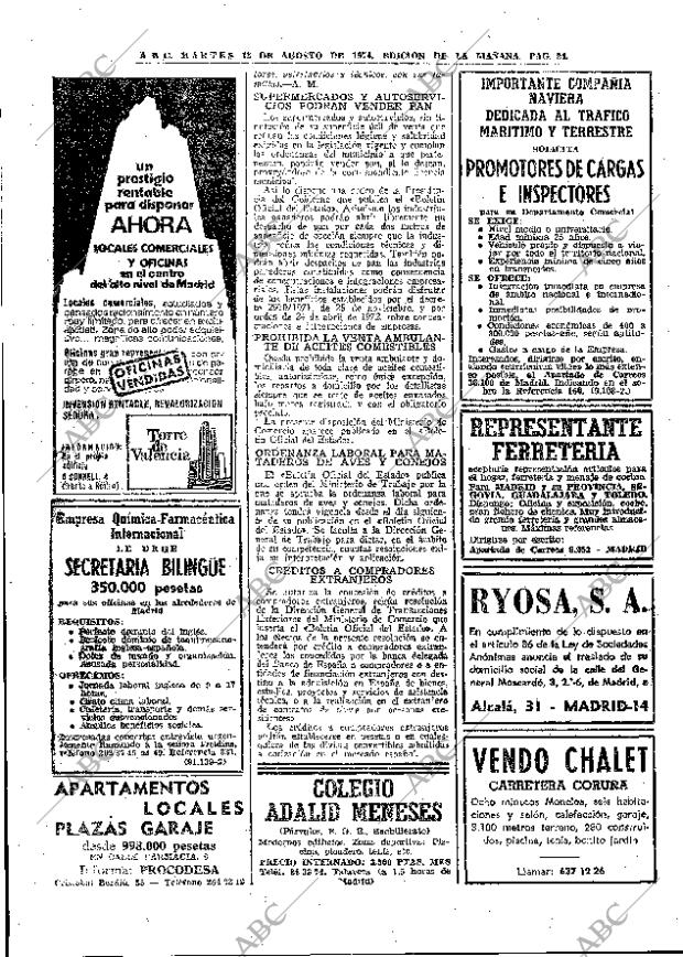 ABC MADRID 13-08-1974 página 24