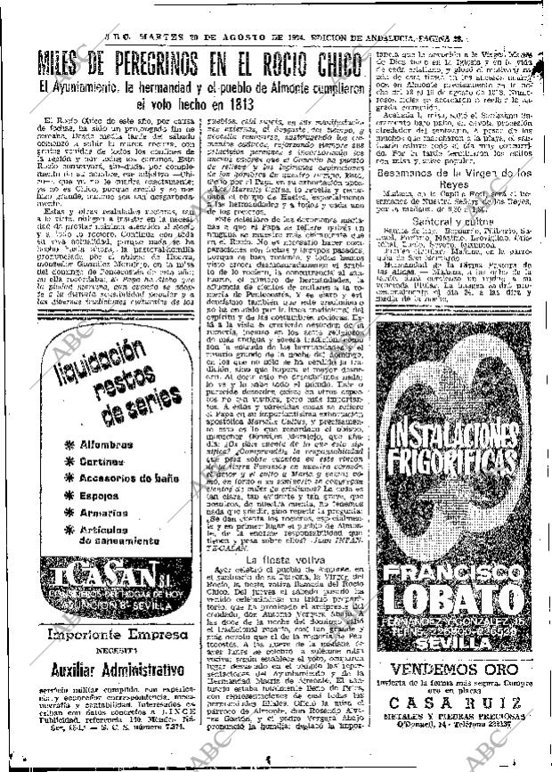 ABC SEVILLA 20-08-1974 página 28