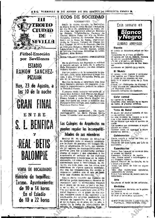 ABC SEVILLA 23-08-1974 página 36