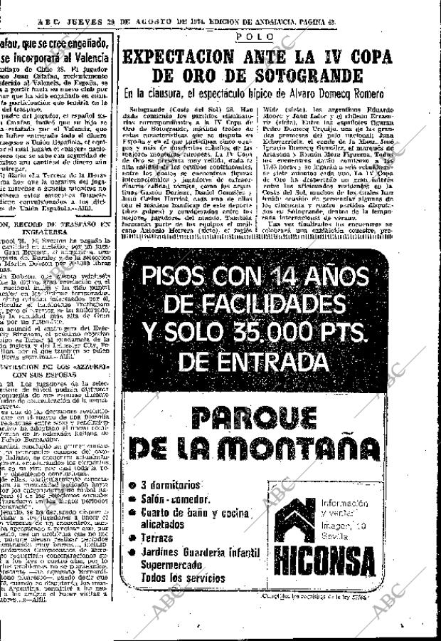 ABC SEVILLA 29-08-1974 página 43