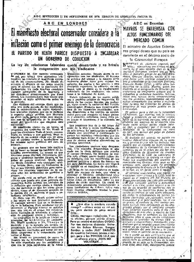 ABC SEVILLA 11-09-1974 página 23