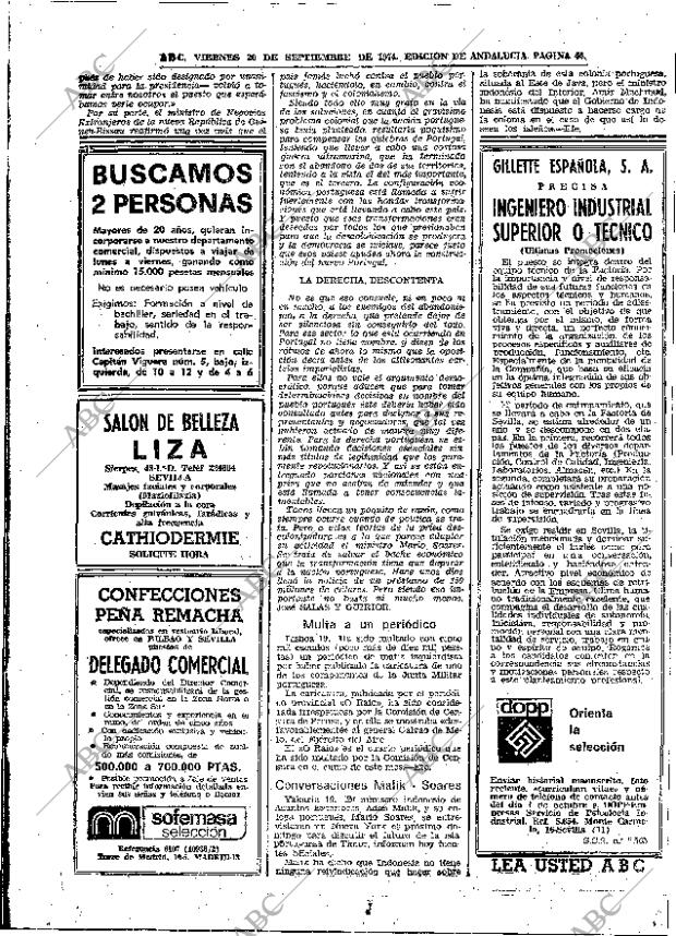 ABC SEVILLA 20-09-1974 página 44