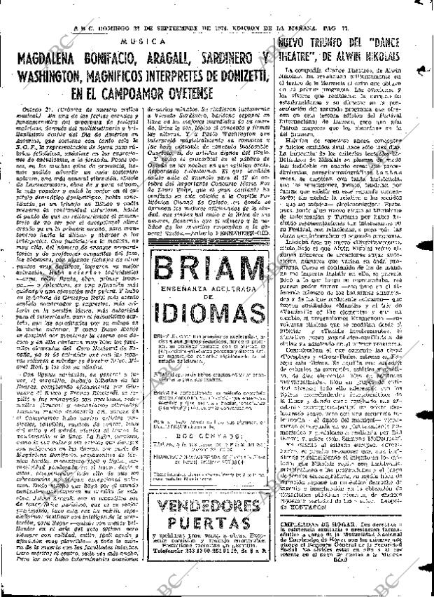 ABC MADRID 22-09-1974 página 71