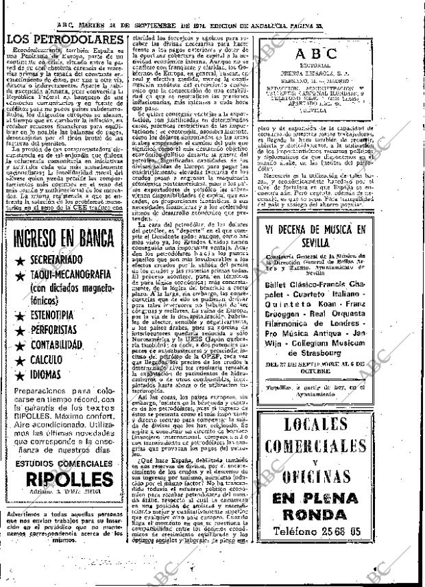 ABC SEVILLA 24-09-1974 página 33