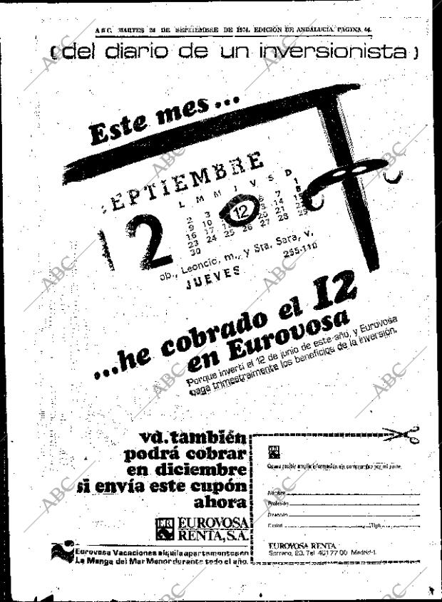 ABC SEVILLA 24-09-1974 página 44