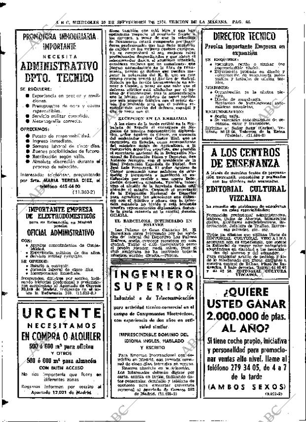 ABC MADRID 25-09-1974 página 84