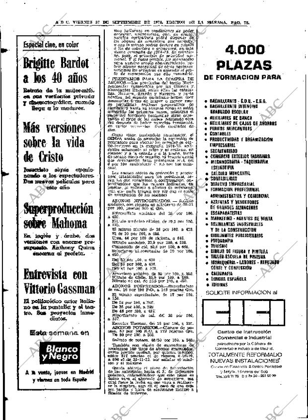 ABC MADRID 27-09-1974 página 74