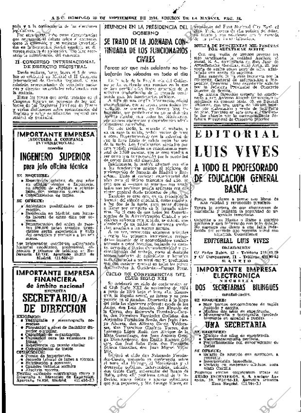 ABC MADRID 29-09-1974 página 20