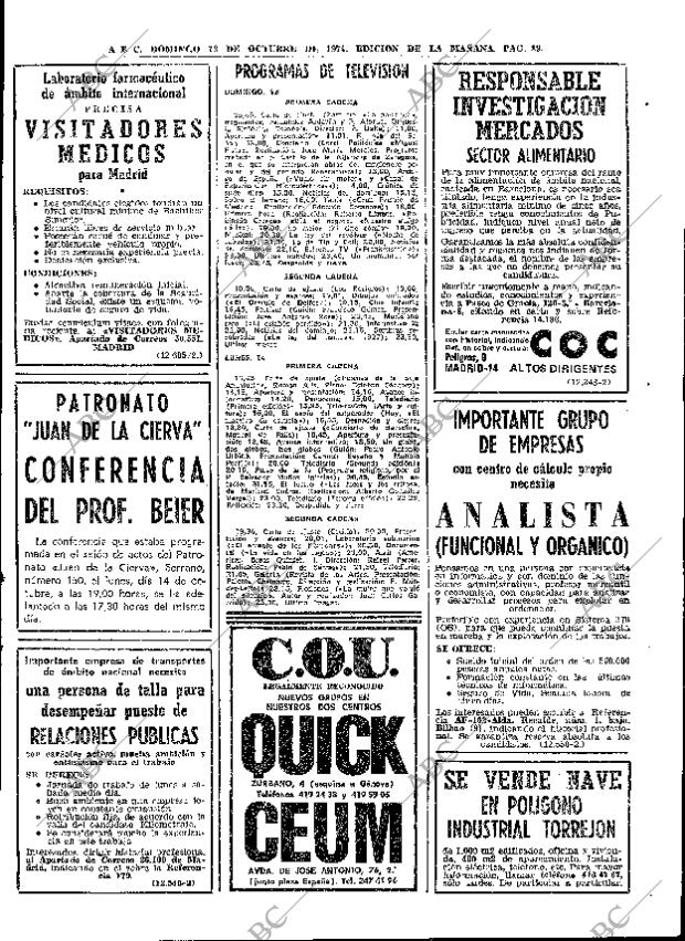 ABC MADRID 13-10-1974 página 89