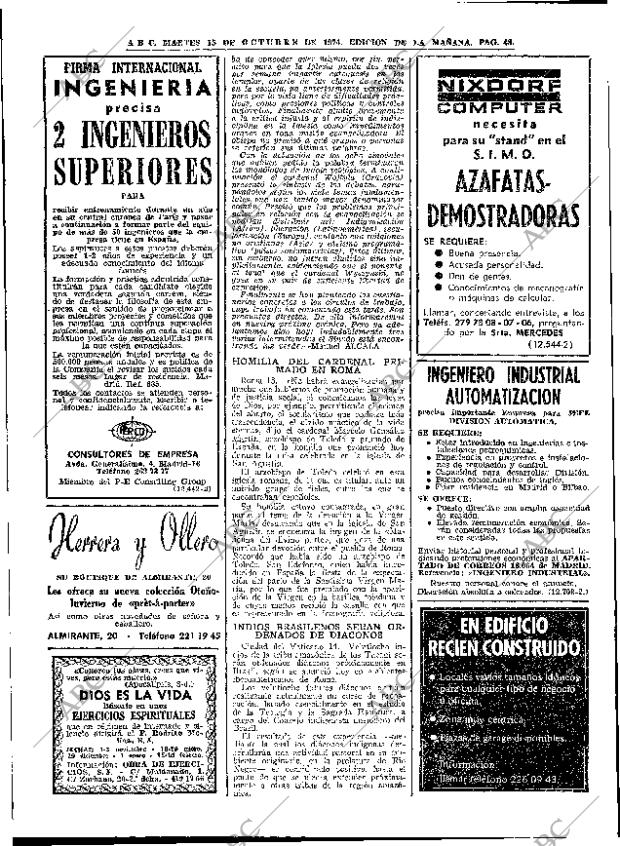 ABC MADRID 15-10-1974 página 48