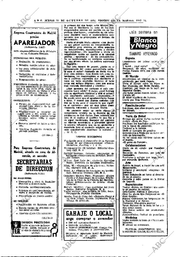 ABC MADRID 24-10-1974 página 72