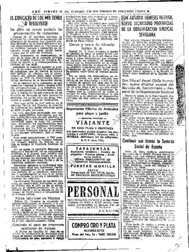 ABC SEVILLA 24-10-1974 página 42