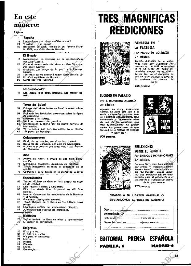 BLANCO Y NEGRO MADRID 26-10-1974 página 23