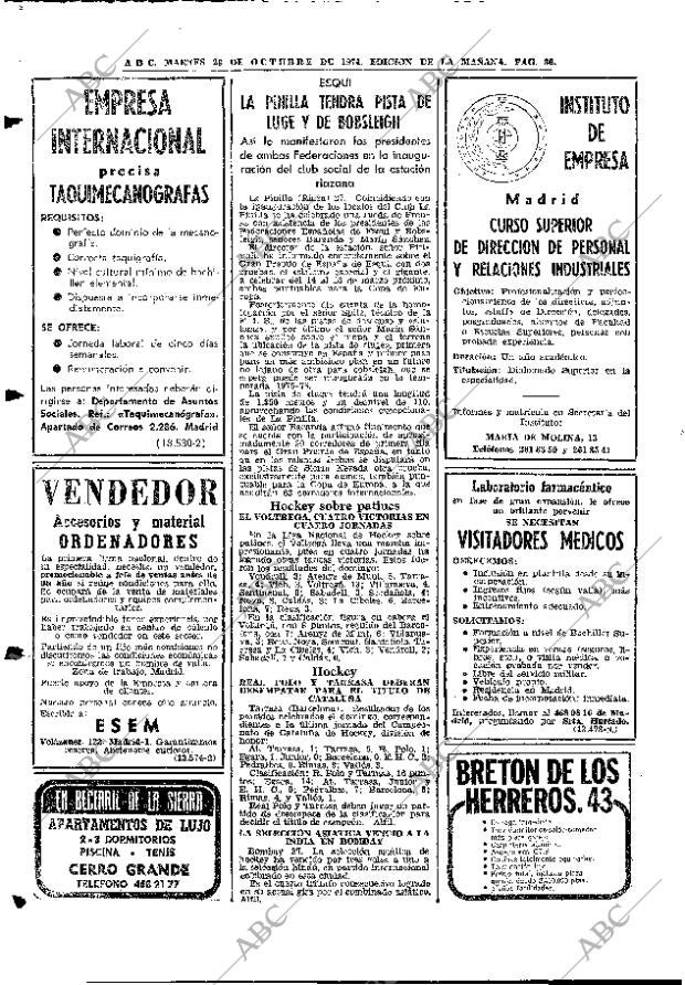 ABC MADRID 29-10-1974 página 86