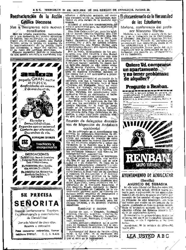 ABC SEVILLA 30-10-1974 página 50