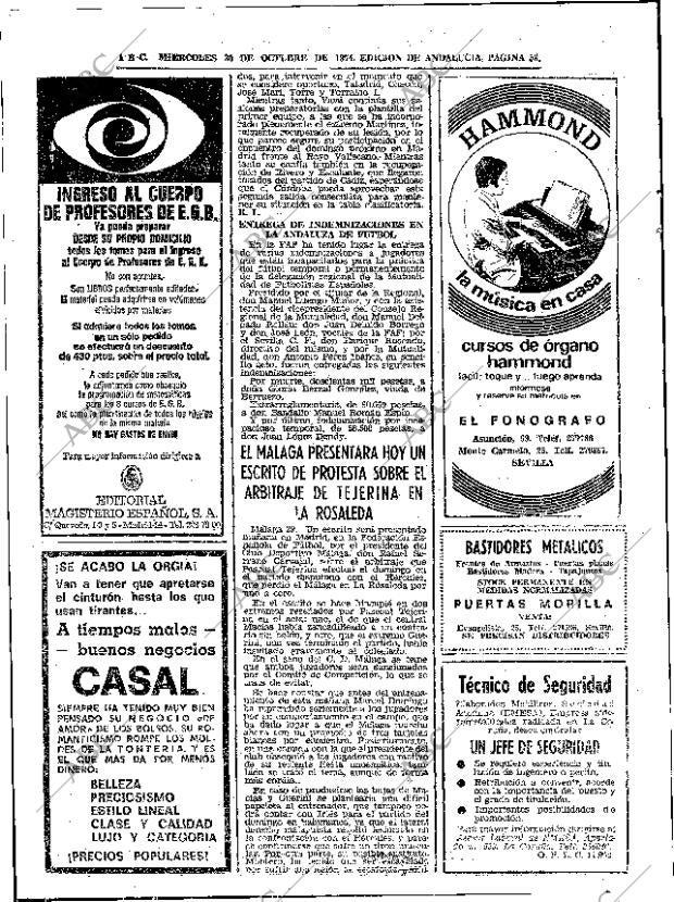 ABC SEVILLA 30-10-1974 página 58