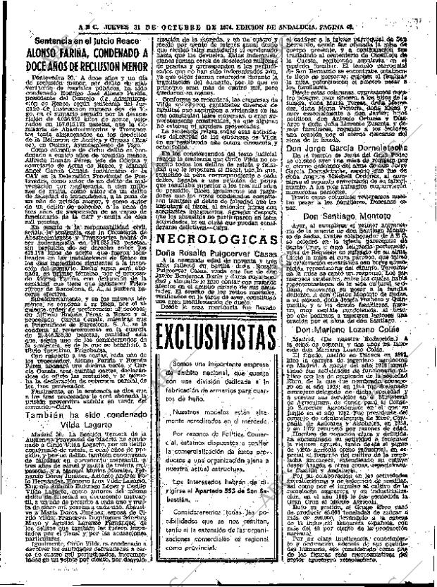 ABC SEVILLA 31-10-1974 página 69