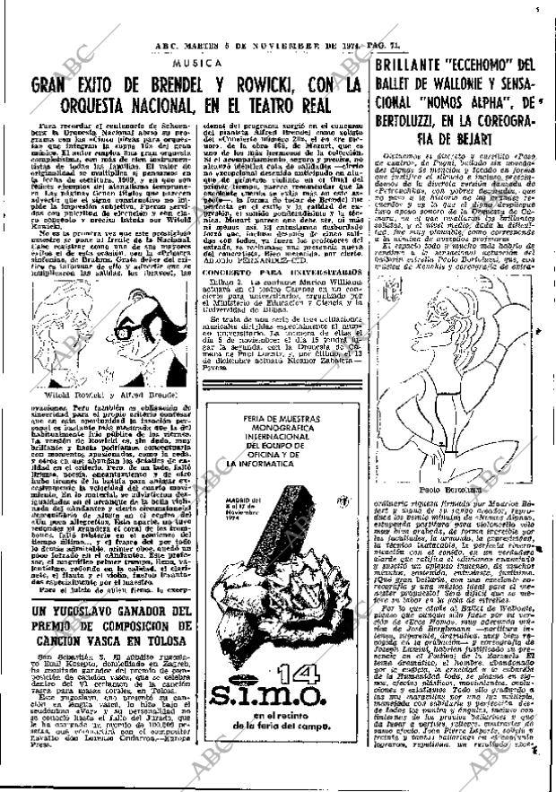 ABC MADRID 05-11-1974 página 71