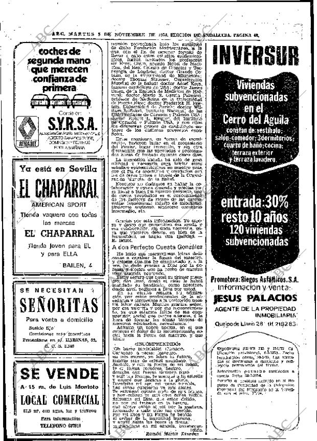 ABC SEVILLA 05-11-1974 página 46