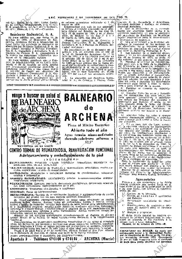 ABC MADRID 06-11-1974 página 76