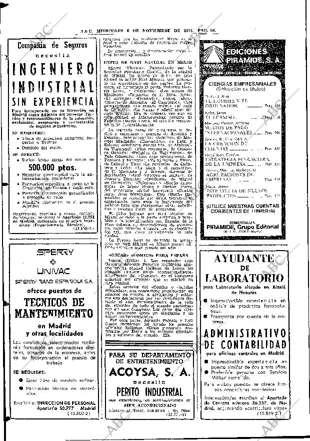 ABC MADRID 06-11-1974 página 84