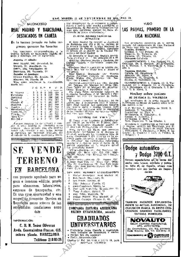 ABC MADRID 12-11-1974 página 68