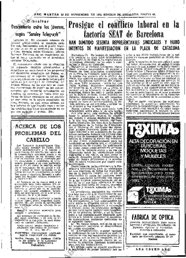 ABC SEVILLA 12-11-1974 página 43