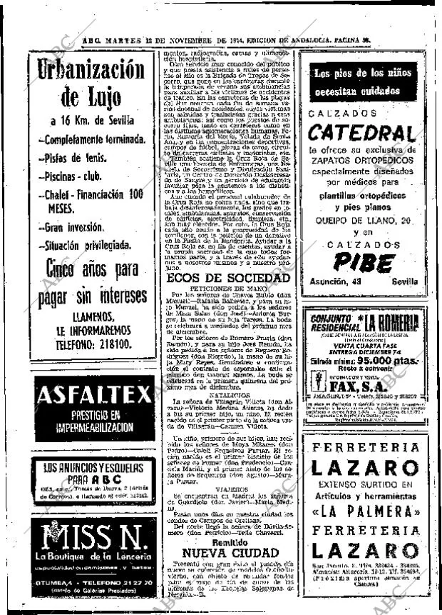 ABC SEVILLA 12-11-1974 página 58