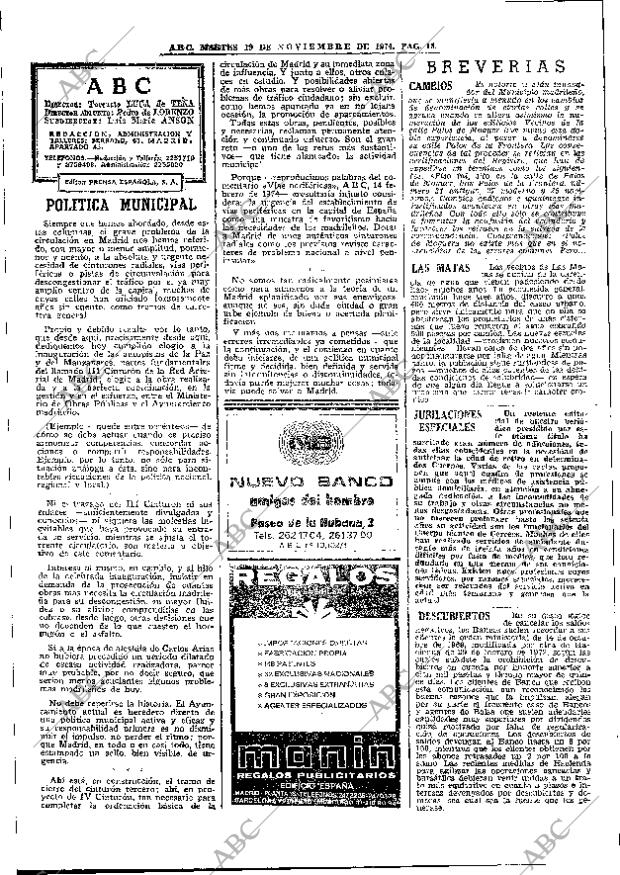 ABC MADRID 19-11-1974 página 14