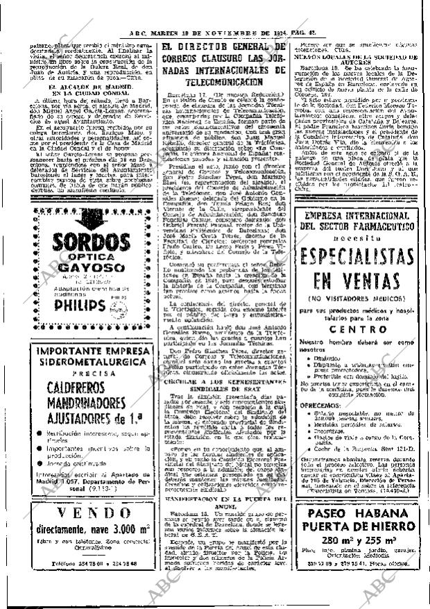 ABC MADRID 19-11-1974 página 38