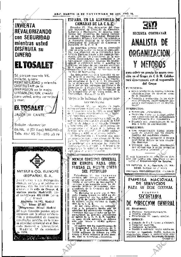 ABC MADRID 19-11-1974 página 50